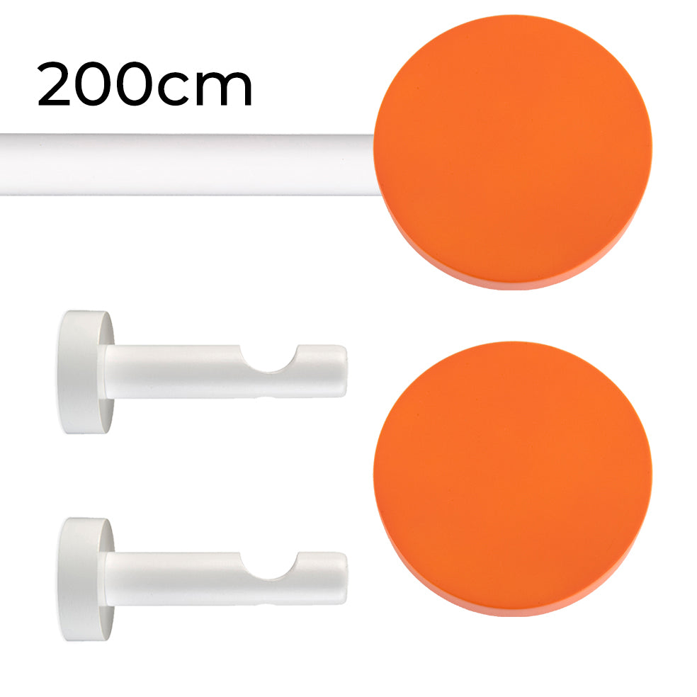 Tringle à rideau Ø22mm Cercle orange Installation au mur