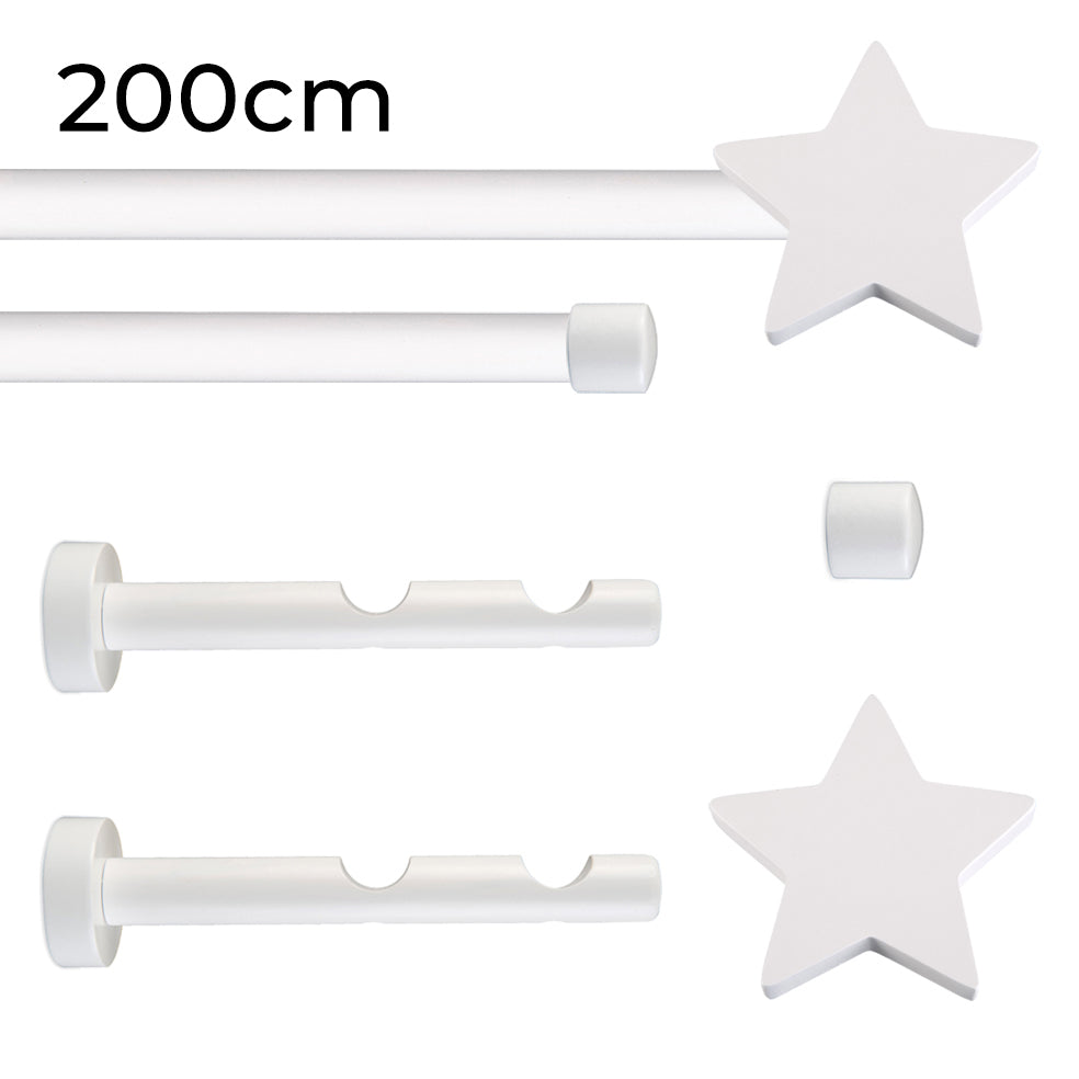 Tringle à rideau double Ø22mm Étoile Installation au mur