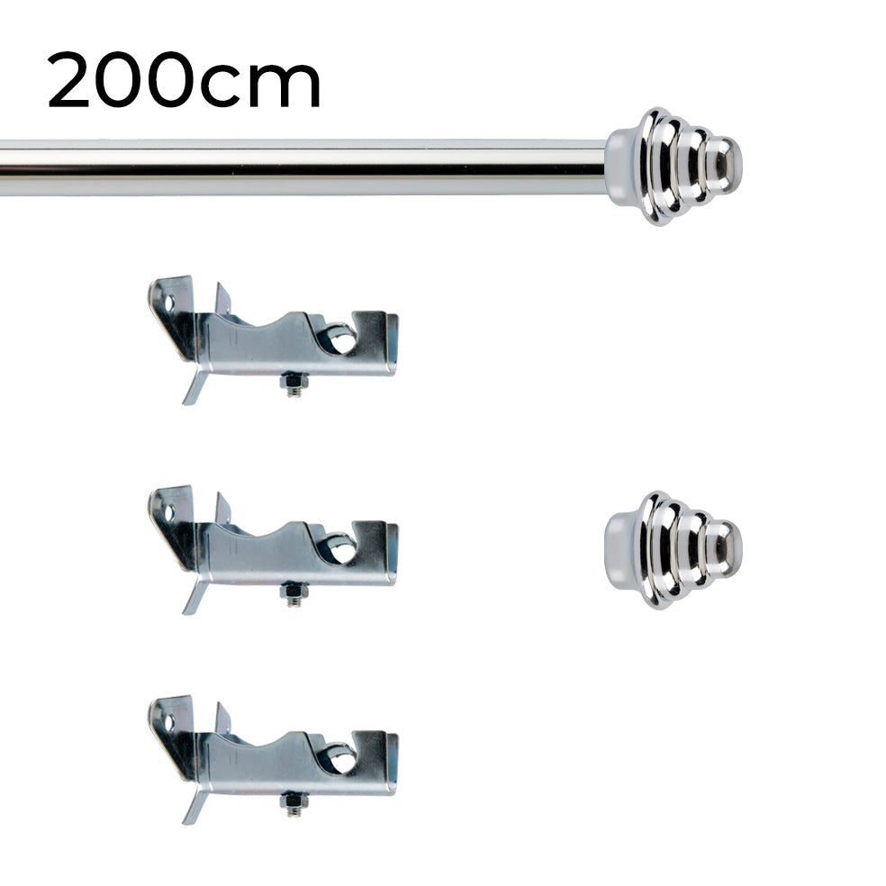 Tringle à rideau Ø12mm Pyramidal Installation au mur