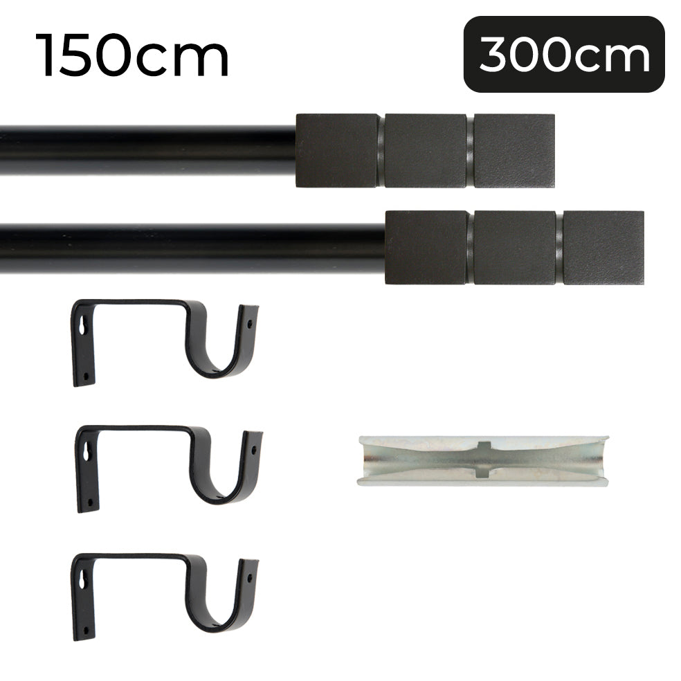 Tringle à rideau Ø22mm Cubes Installation au mur