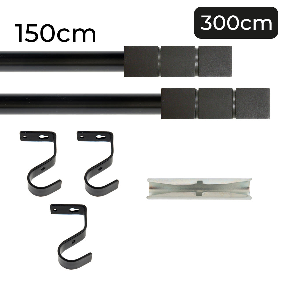 Tringle à rideau Ø22mm Cubes Installation au plafond