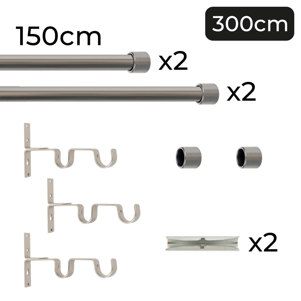 Tringle à rideau double Ø22mm Bouchon Installation au mur