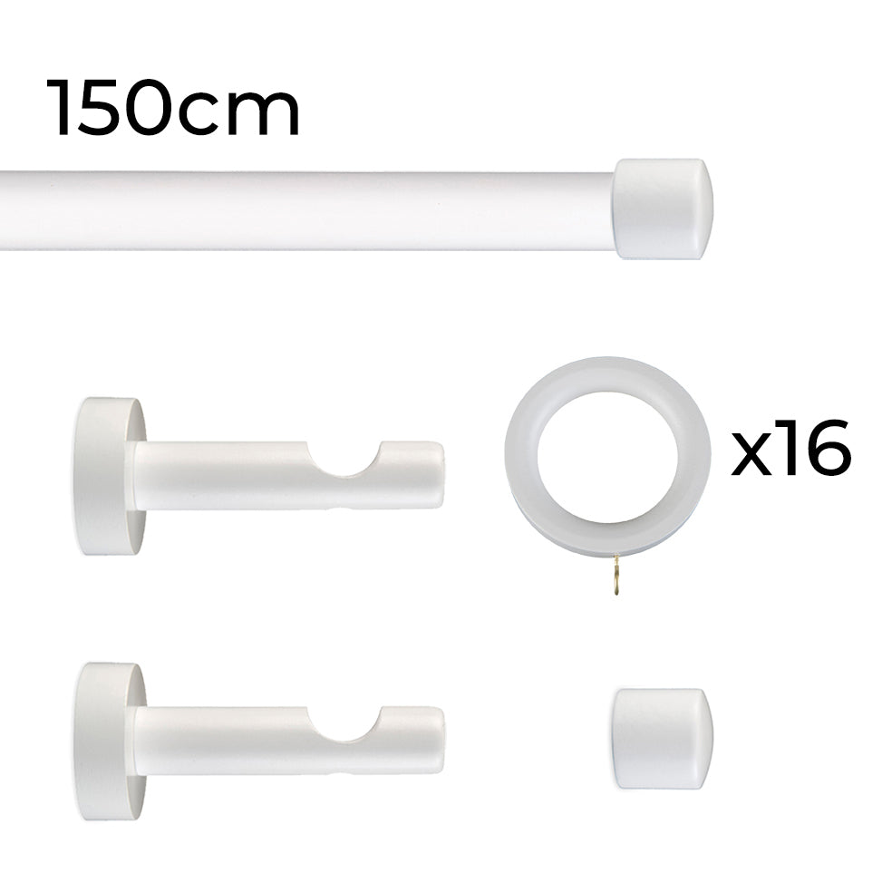 Tringle à rideau Ø22mm Bouchon Avec anneaux Installation au mur