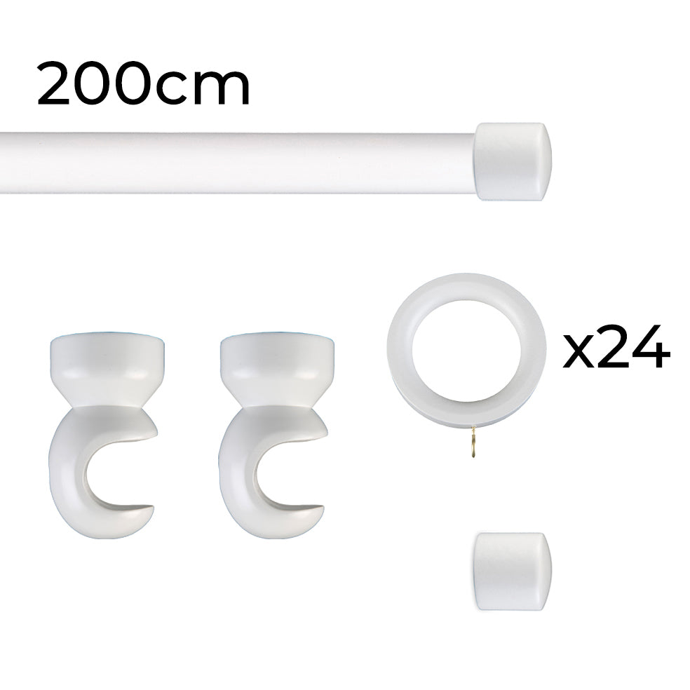 Tringle à rideau Ø22mm Bouchon Avec anneaux Installation au plafond