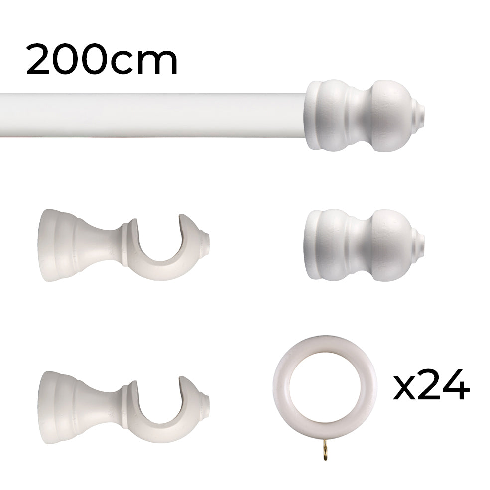 Tringle à rideau Ø30mm Classique Avec anneaux Installation au mur