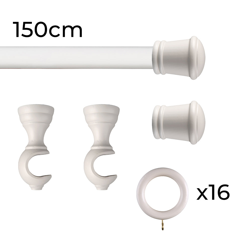Tringle à rideau Ø30mm Cône Avec anneaux Installation au mur
