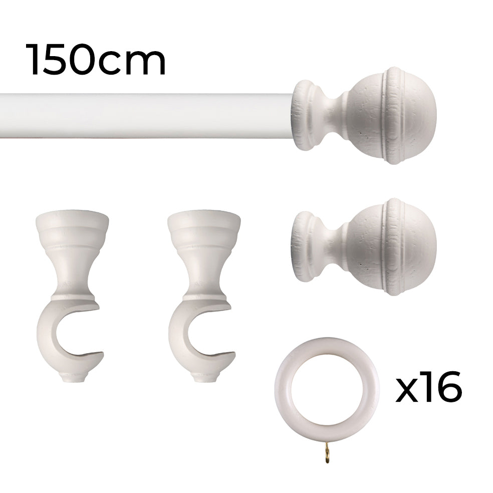 Tringle à rideau Ø30mm Sphère Avec anneaux Installation au mur