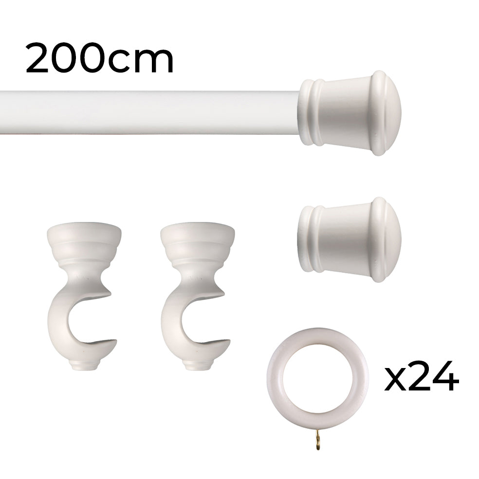 Tringle à rideau Ø30mm Cône Avec anneaux Installation au plafond