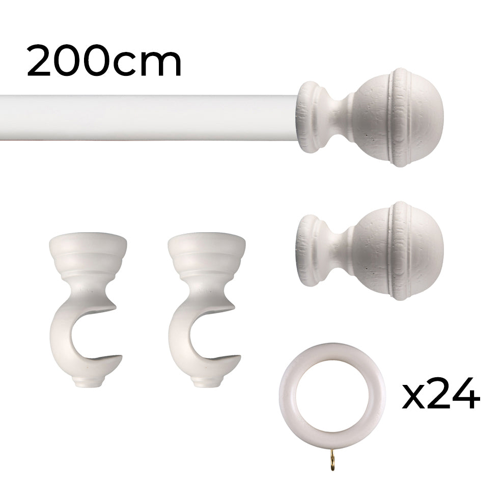 Tringle à rideau Ø30mm Sphère Avec anneaux Installation au plafond