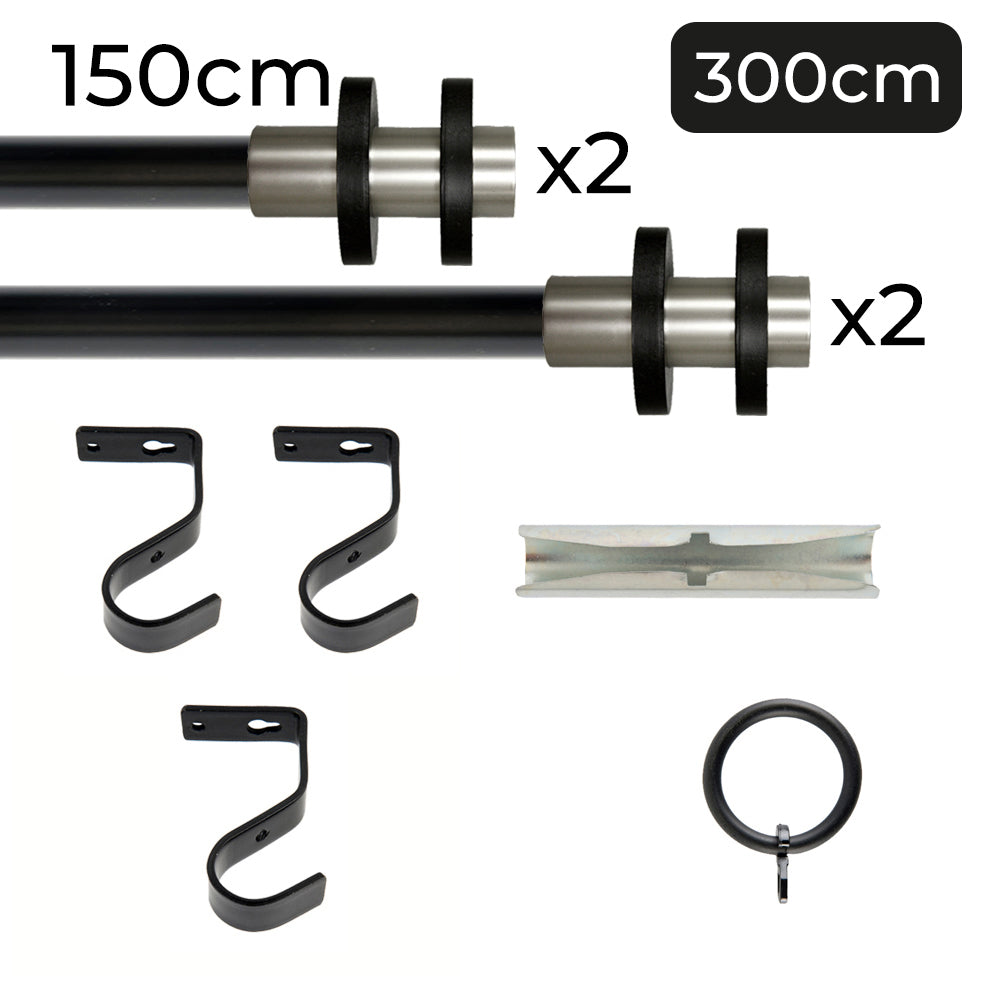 Tringle à rideau Ø22mm Cerceaux Avec anneaux Installation au plafond