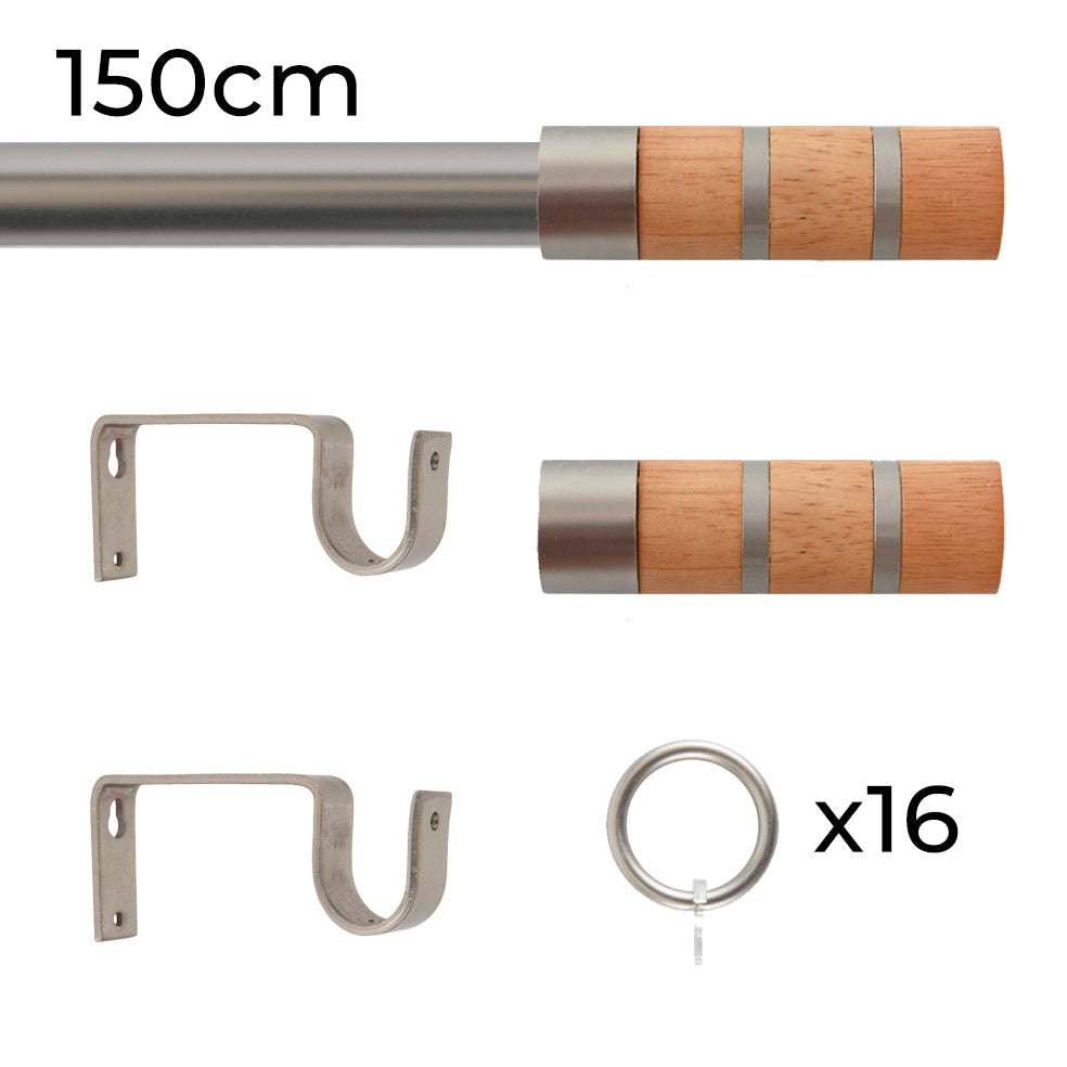 Tringle à rideau Ø22mm Couronnes Avec anneaux Installation au mur