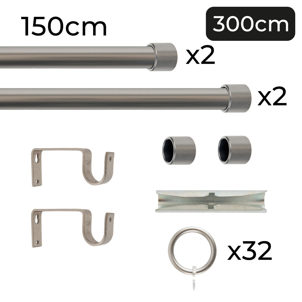 Tringle à rideau Ø22mm Bouchon Avec anneaux Installation au mur