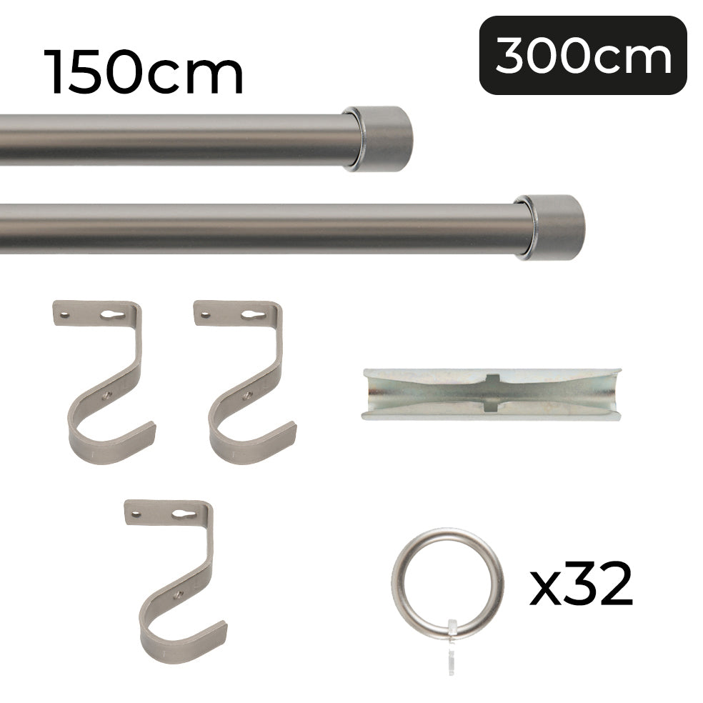 Tringle à rideau Ø22mm Bouchon Avec anneaux Installation au mur