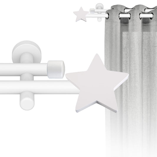 Tringle à rideau double Ø22mm Étoile Installation au mur