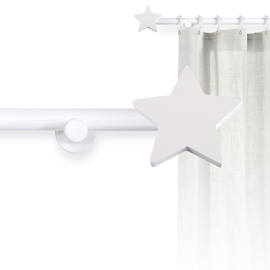 Tringle à rideau Ø22mm Étoile Avec anneaux Installation au mur