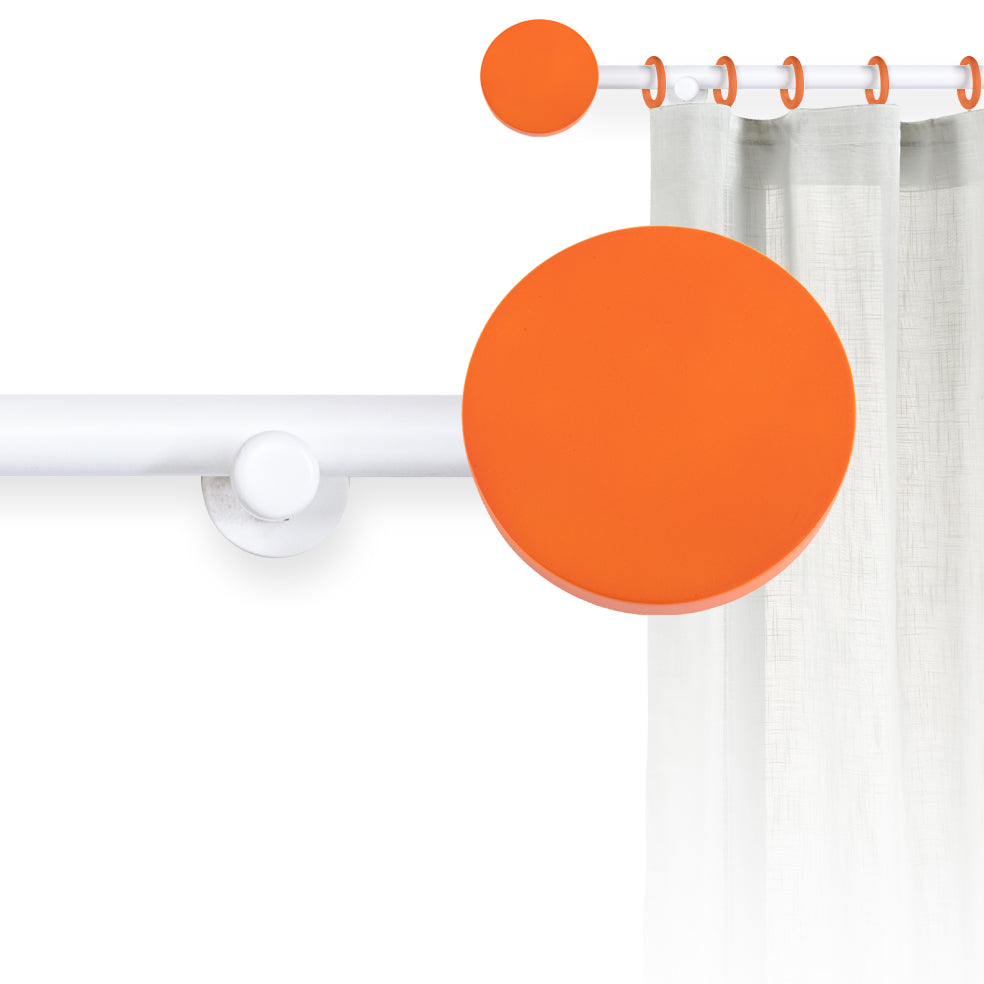 Tringle à rideau Ø22mm Cercle orange Avec anneaux Installation au mur