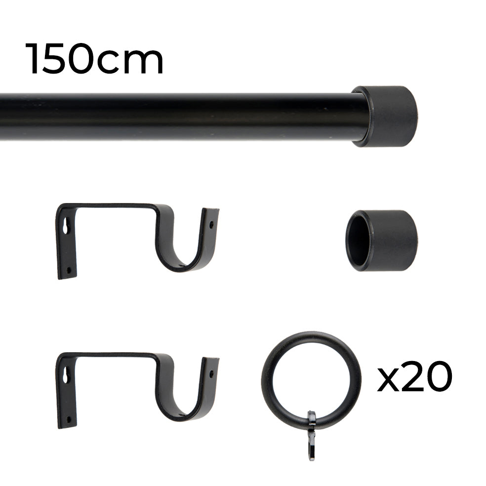 Tringle à rideau Ø22mm Bouchon Avec anneaux Installation au mur
