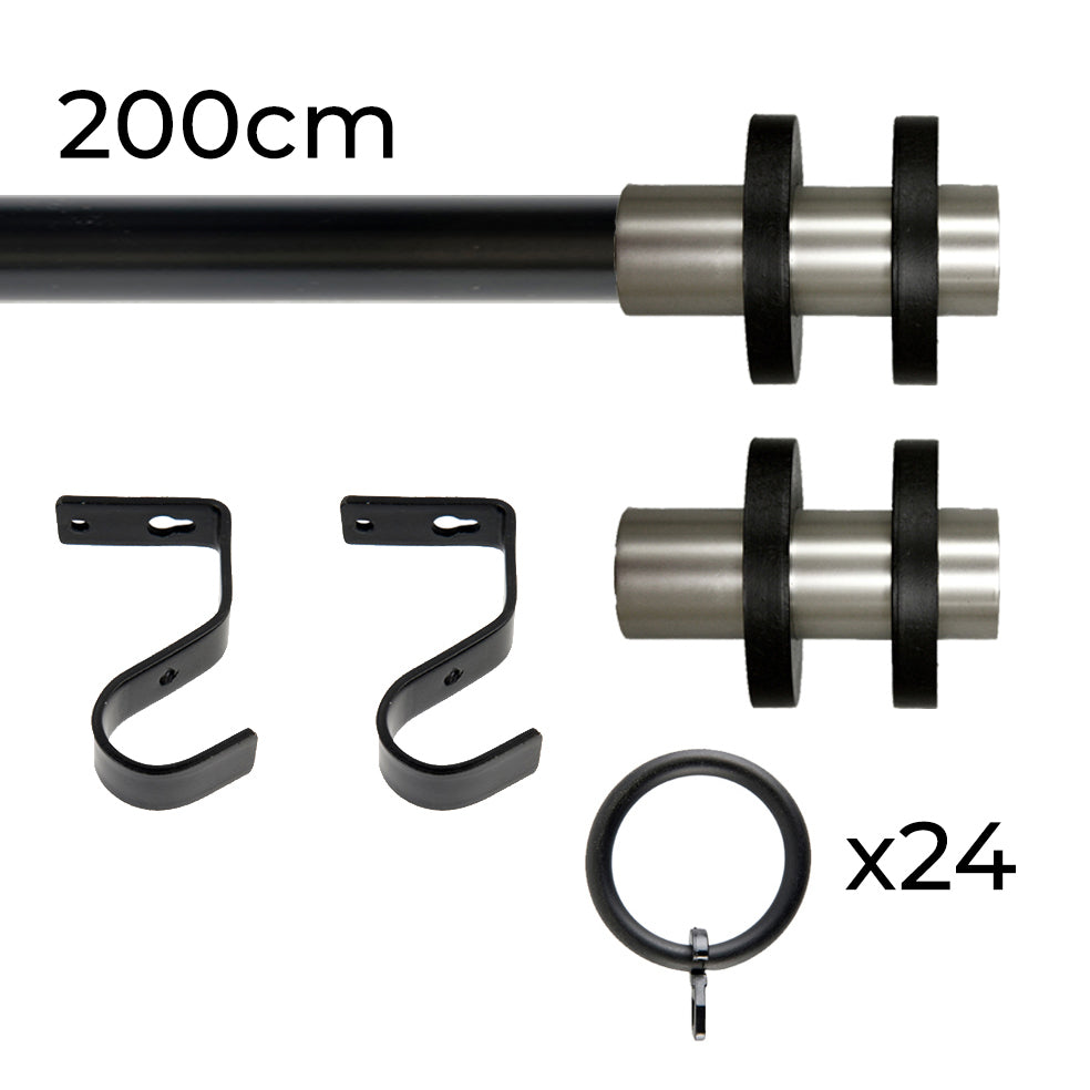 Tringle à rideau Ø22mm Cerceaux Avec anneaux Installation au plafond