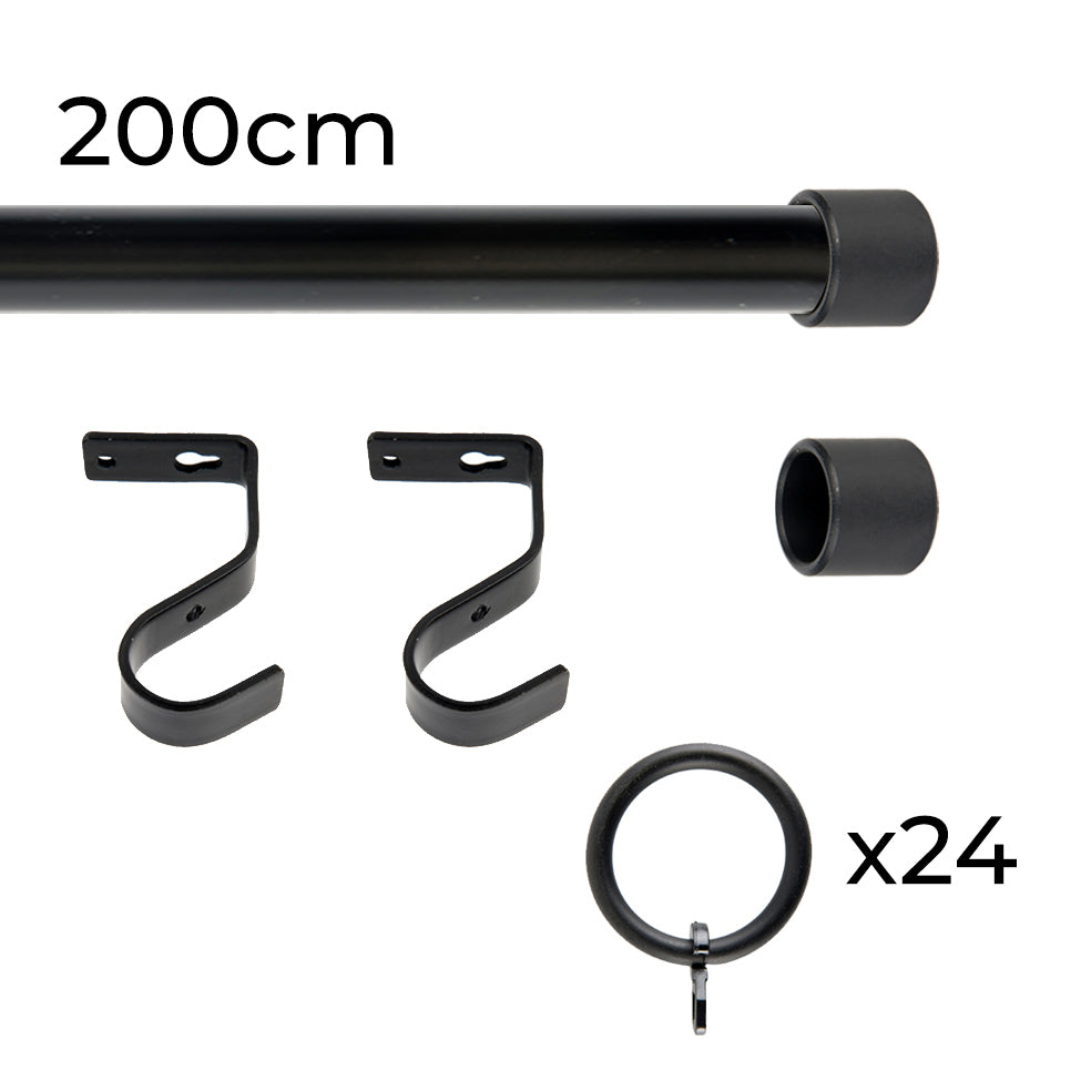 Tringle à rideau Ø22mm Bouchon Avec anneaux Installation au plafond