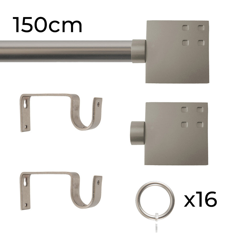 Tringle à rideau Ø22mm Carré Avec anneaux Installation au mur