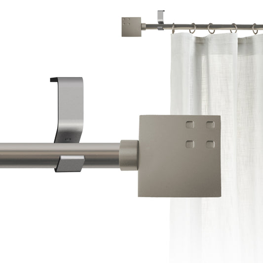 Tringle à rideau Ø22mm Carré Avec anneaux Installation au mur
