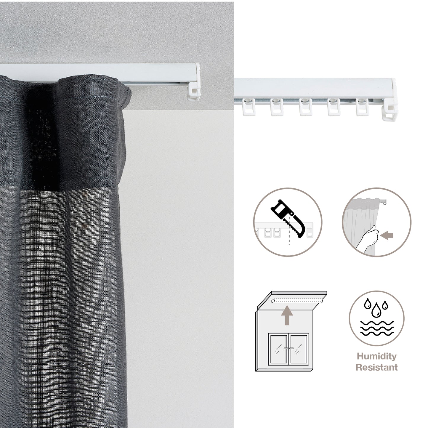 Rail aluminium à glissement facile