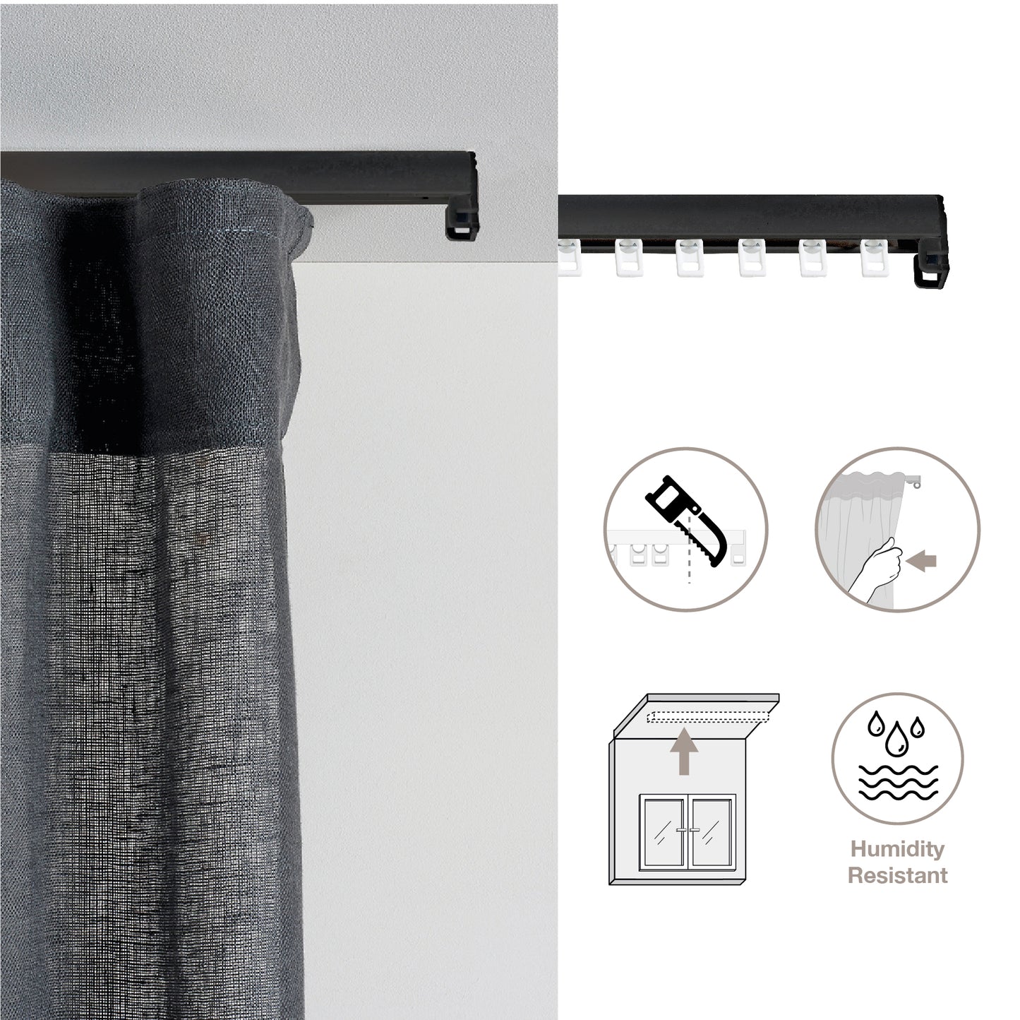 Rail aluminium à glissement facile