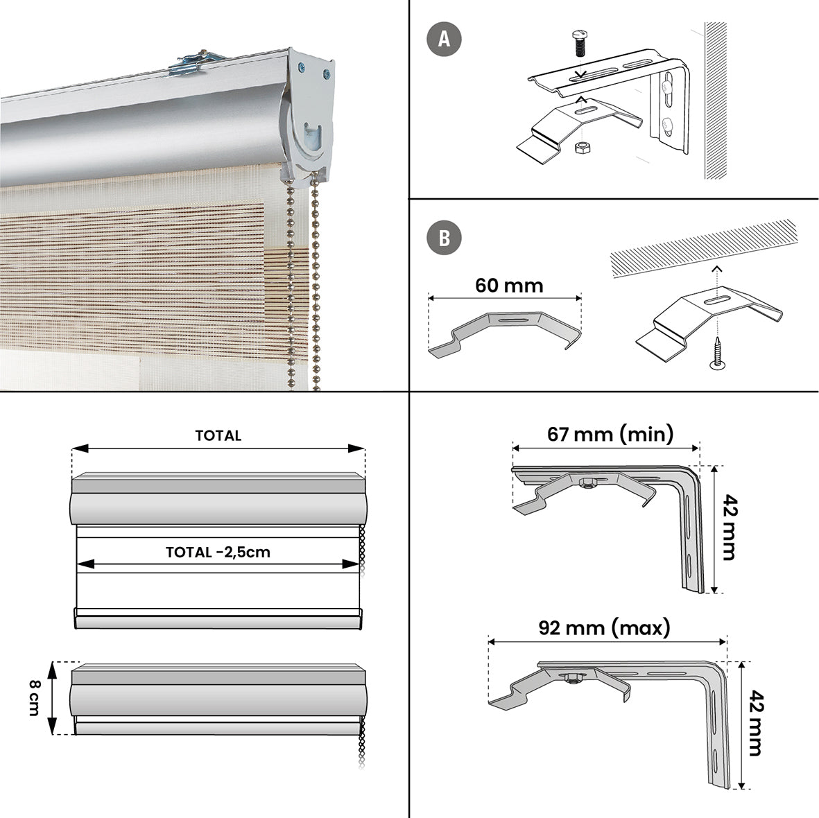 Store Jour & Nuit Premium Texture Beige Platinum Motorisé